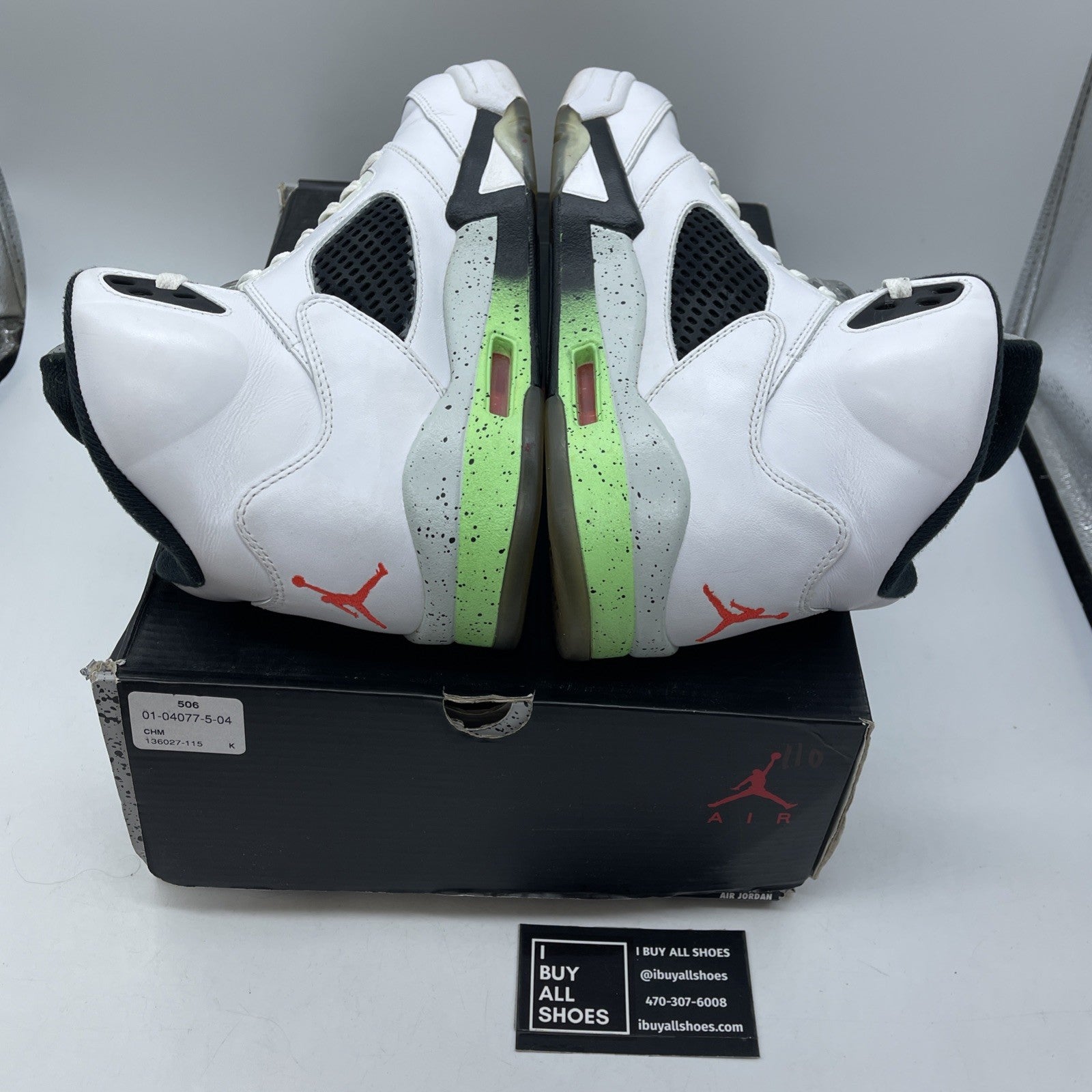 Size 8.5 - Air Jordan 5 Retro Pro Stars White Black Leather (136027-115)