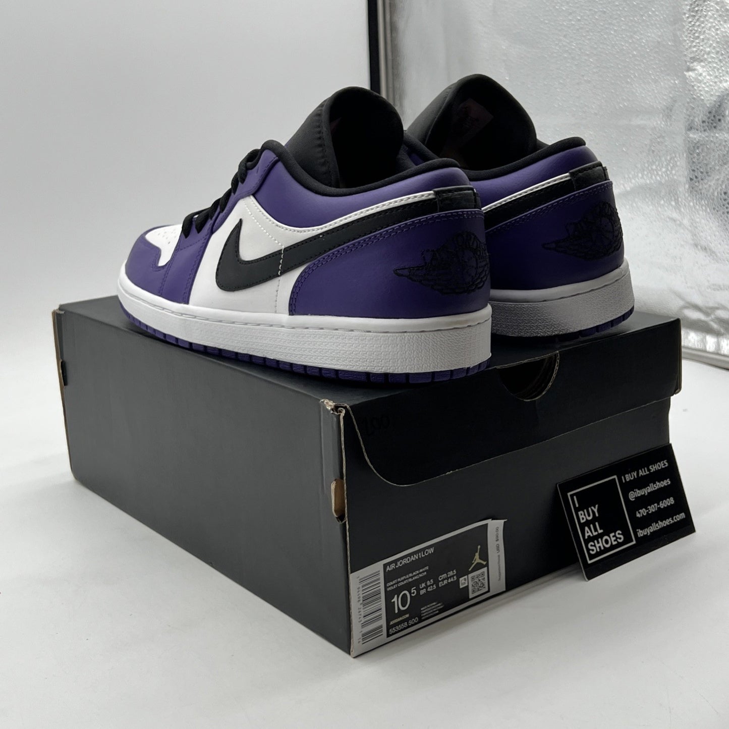 Size 10.5 - Air Jordan 1 Low Court Purple (553558-500)