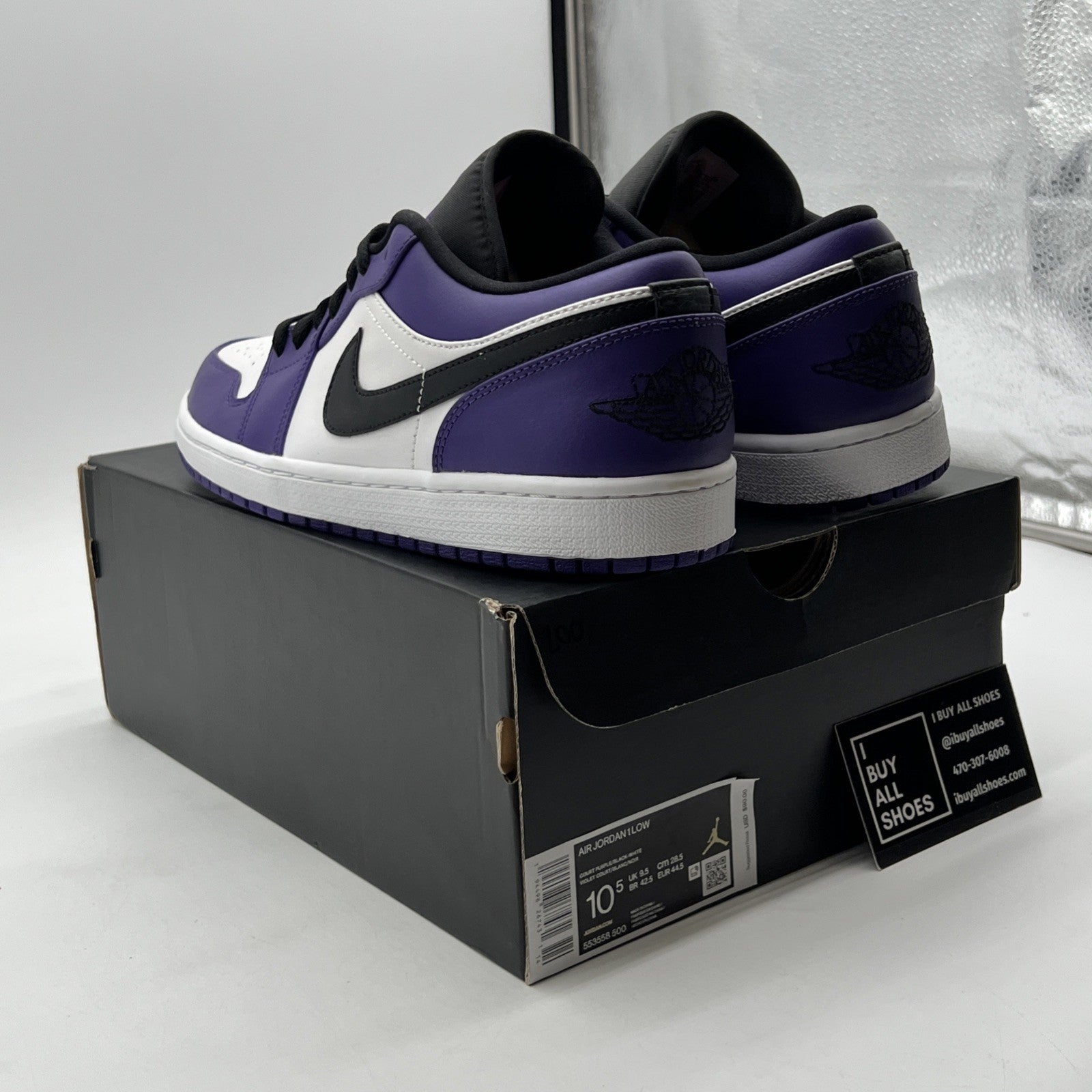 Size 10.5 - Air Jordan 1 Low Court Purple (553558-500)