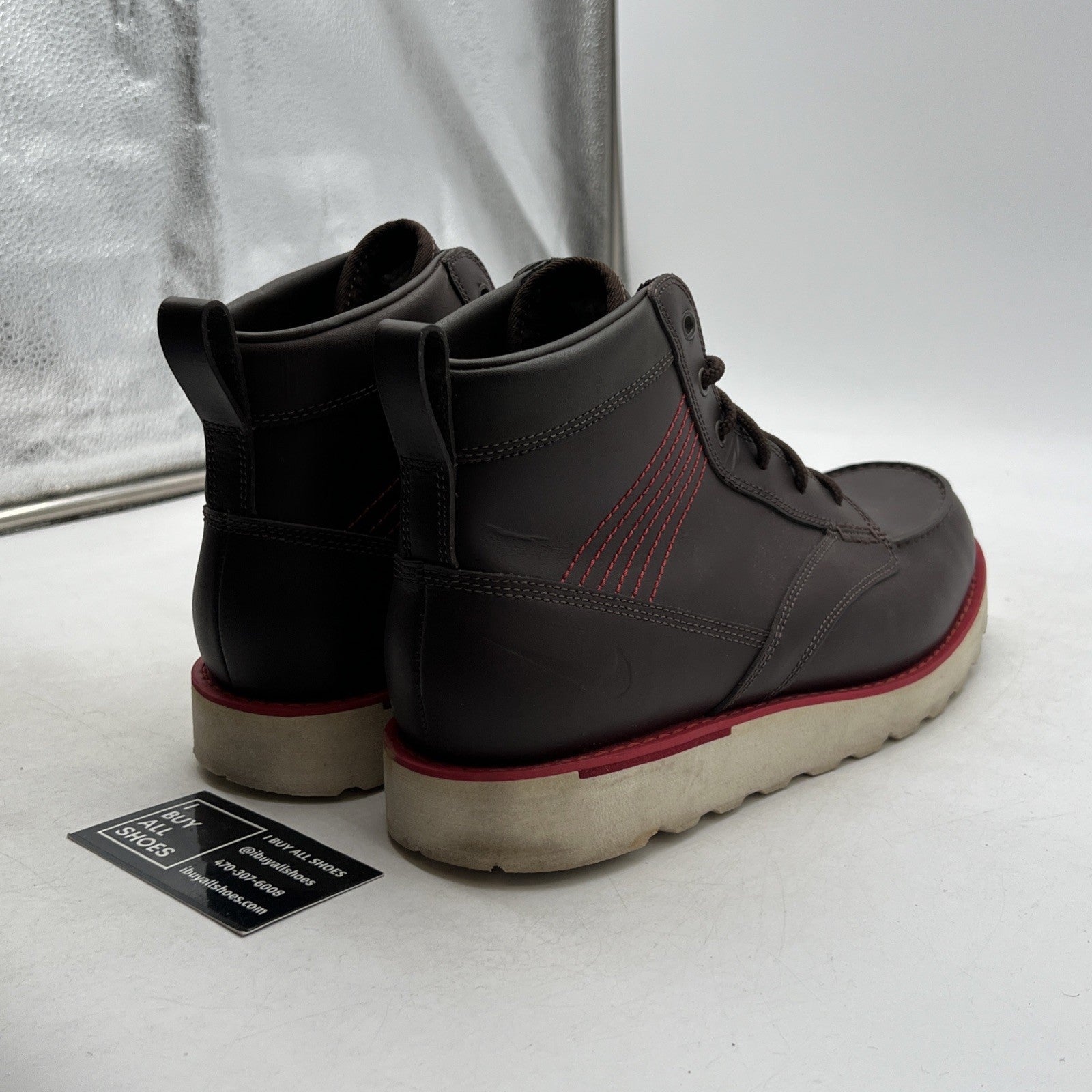 Size 12 - Nike Kingman ACG Boots Men Leather Baroque Brown Red (525387-226)
