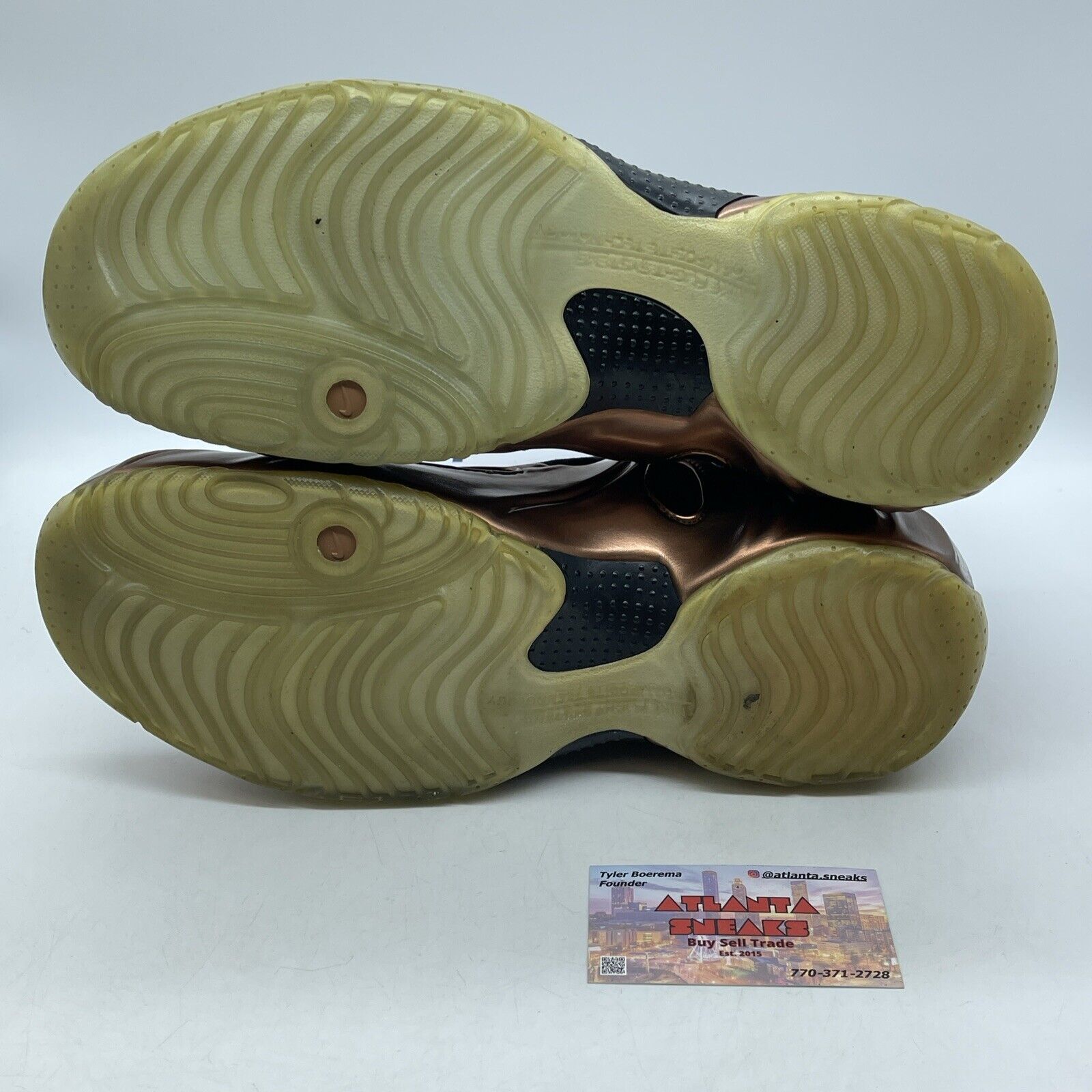 Size 11 - Nike Air Flightposite 2014 Prm Copper Leather Black Suede (658109-800)
