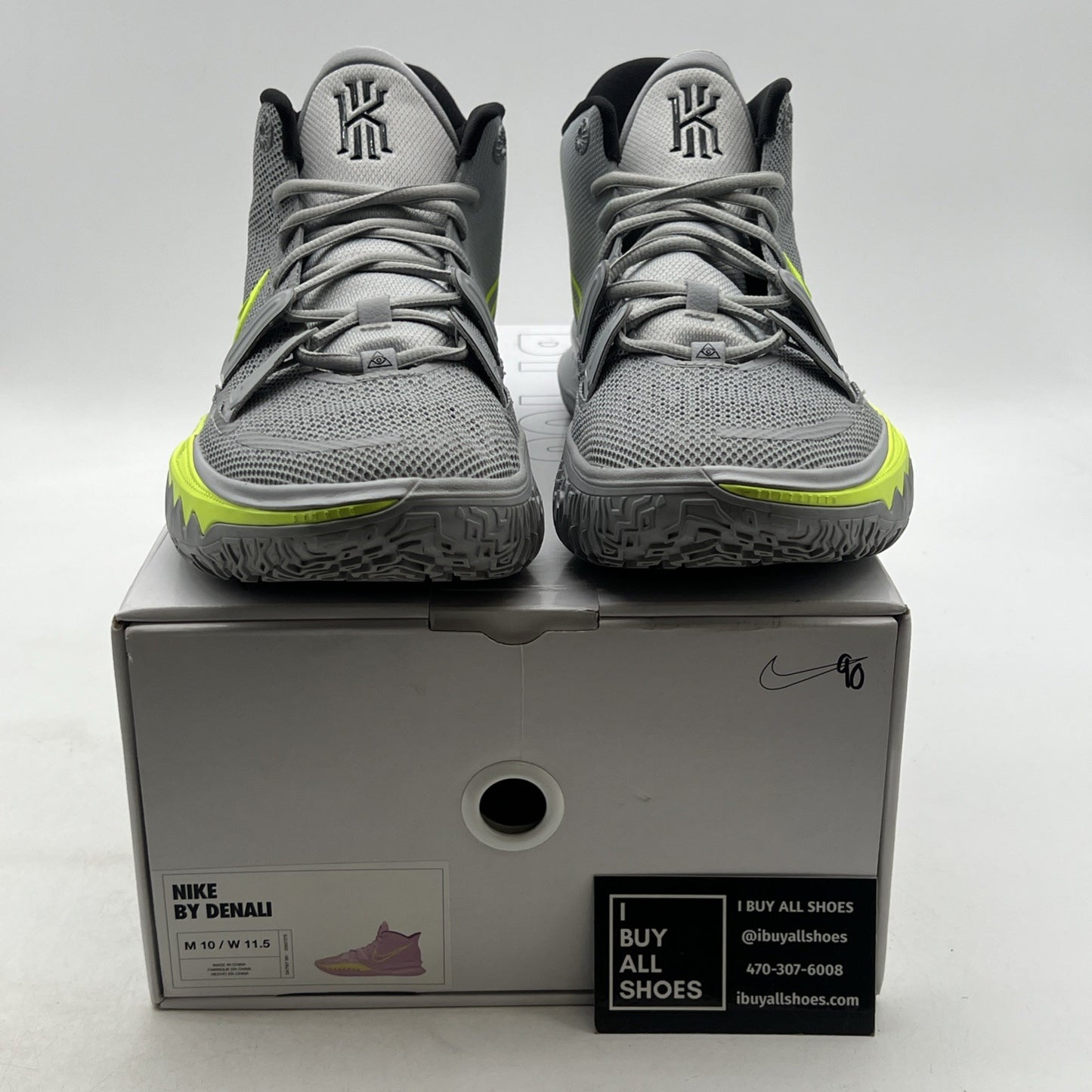 Size 10 - Nike By You Kyrie 7 Grey, Highlighter Green (DA7567-991)