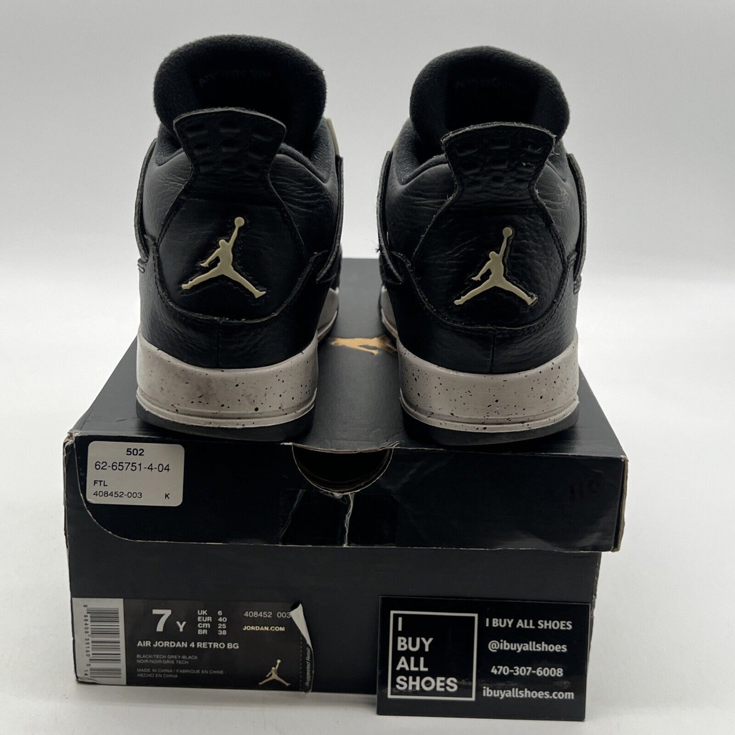 Size 7 - Air Jordan 4 Retro LS oreo 2015 (408452-003)