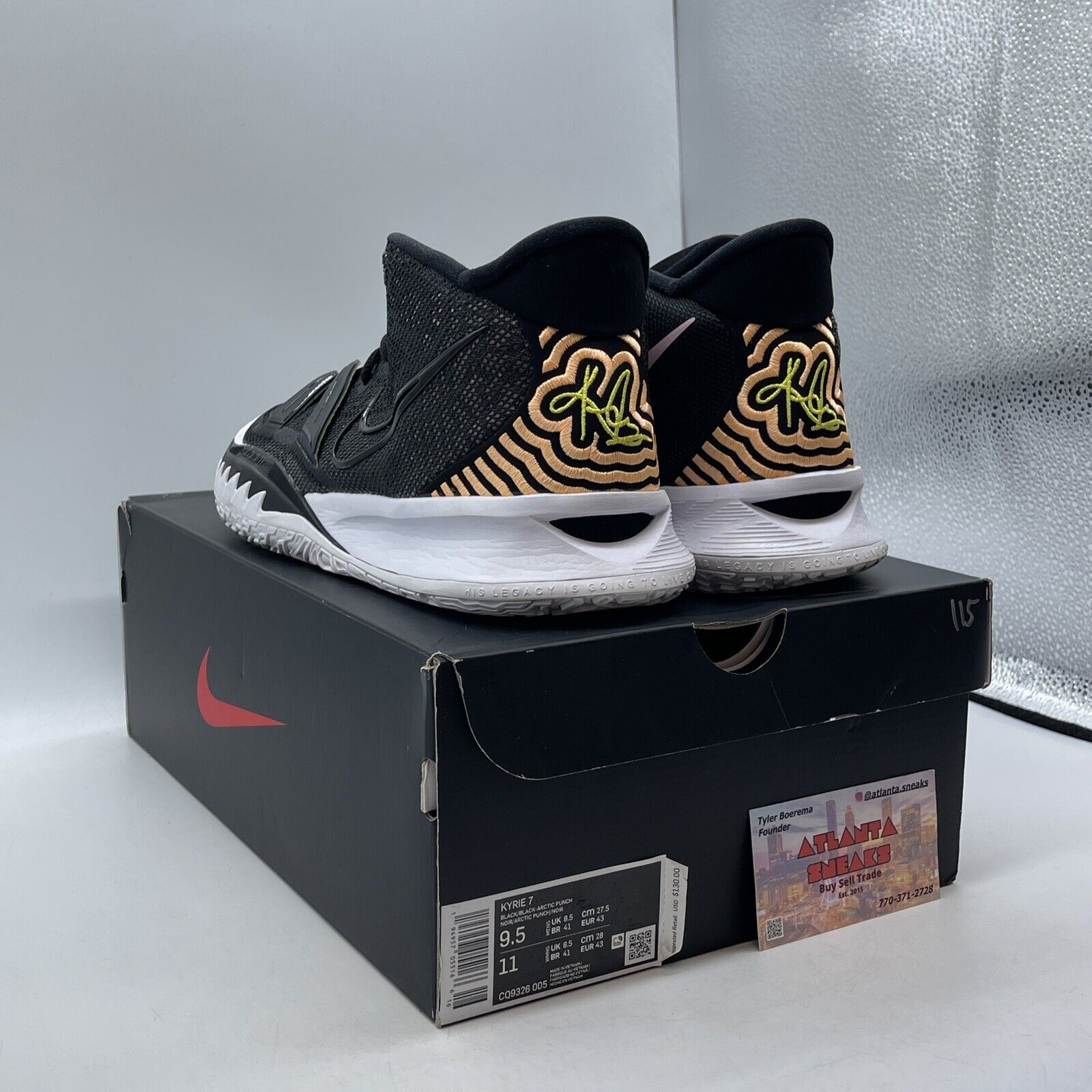 Size 9.5 - Nike Kyrie 7 Ripple Effect Black White Pink Orange (CQ9326-005)