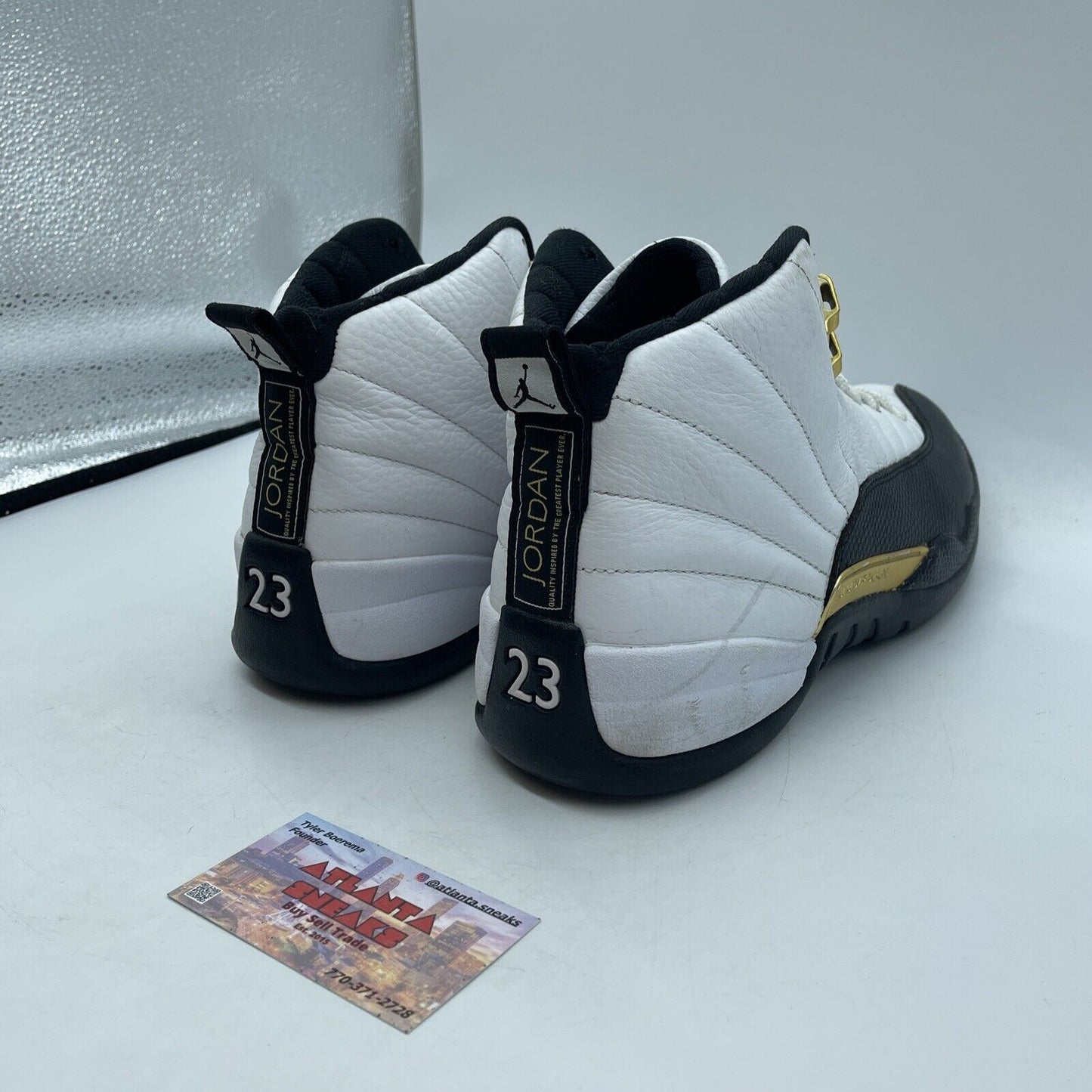 Size 11.5 - Jordan 12 Royalty Black White Gold Leather (CT8013-170)