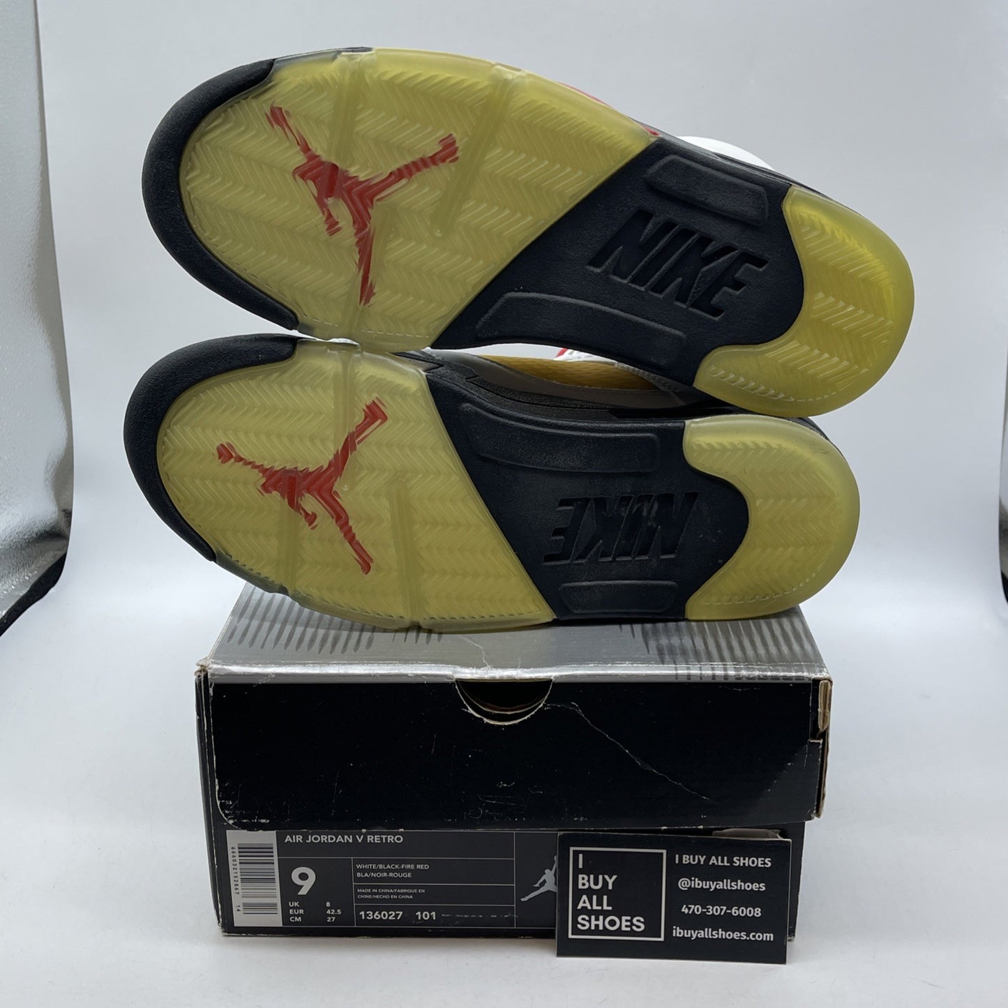 Size 9 - Air Jordan 5 Retro 2000 White Fire Red Black Leather (136027-101)