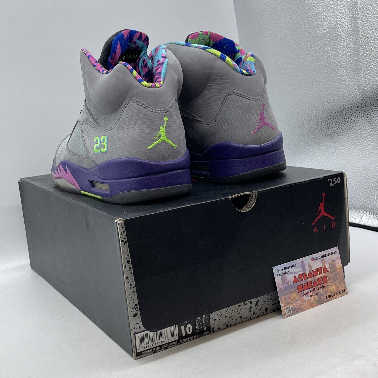 Size 10 - Air Jordan 5 Retro Bel Air Grey Purple Green Black Suede (621958-090)