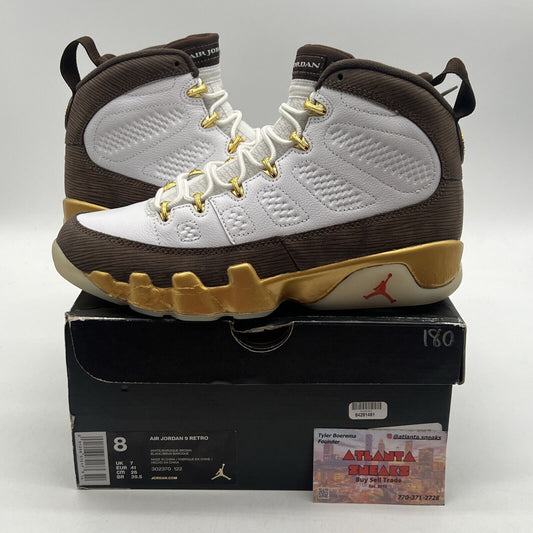 Size 8 - Air Jordan 9 Retro MOP Melo White Icey Gold (302370-122)