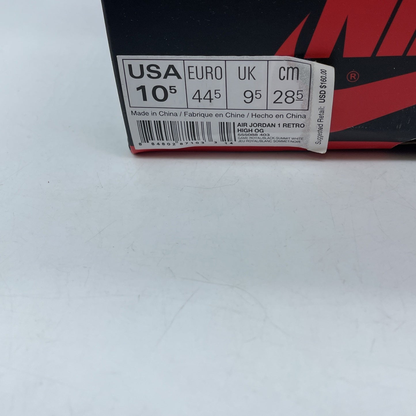 Size 10.5 - Jordan 1 Retro High OG Game Royal Blue Black Leather (555088-403)