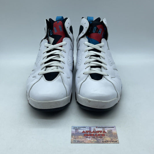 Size 12 - Air Jordan 7 Retro Orion Blue Red Black Suede White (304775-105)