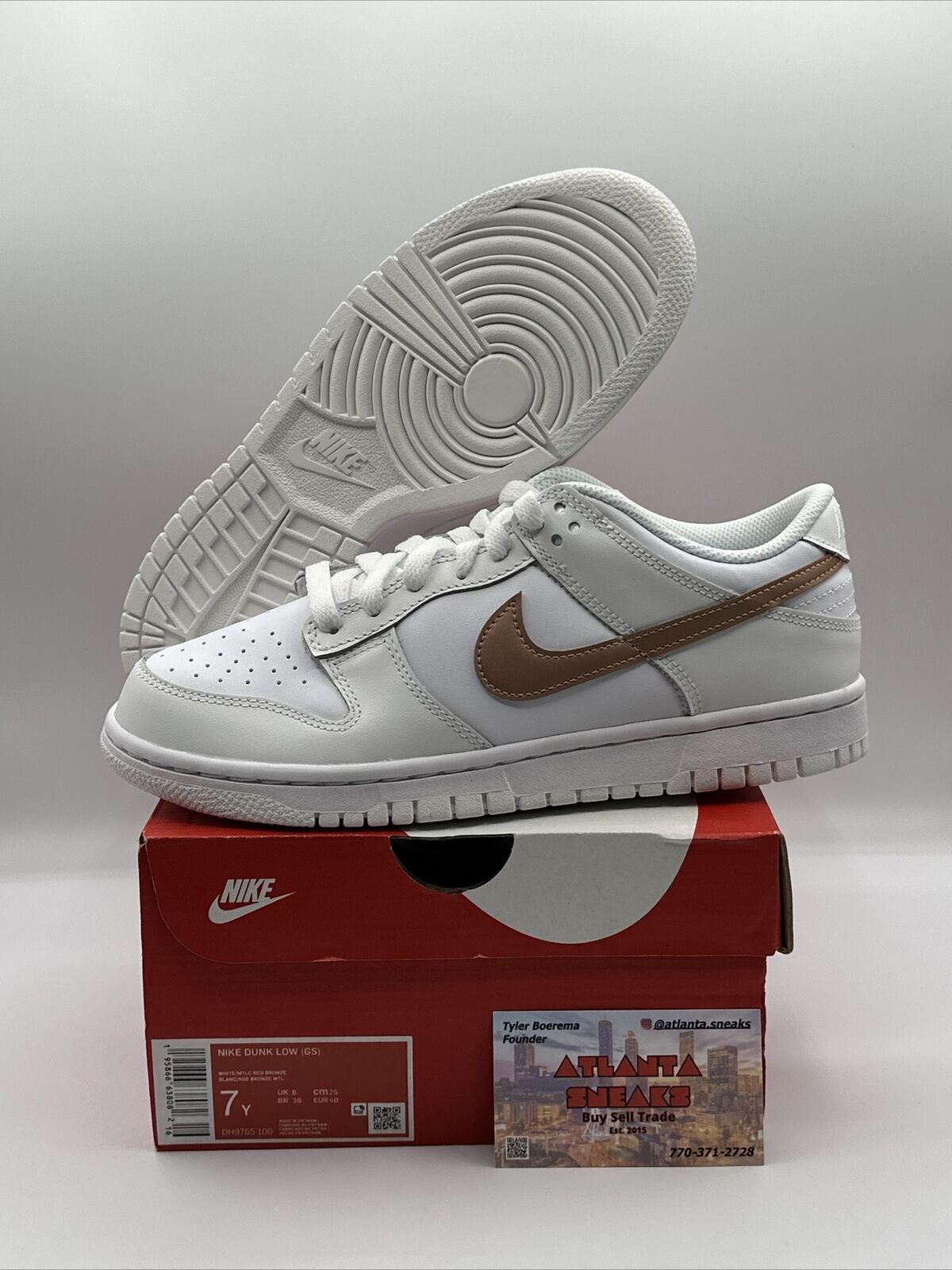 Brand New Nike Dunk Low White Pink (DH9765-100) - Size 7Y