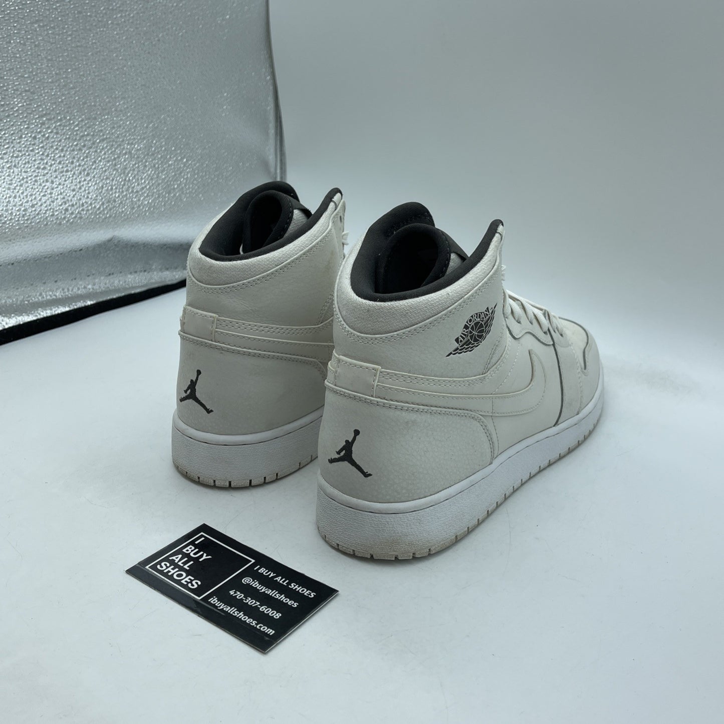 Size 9.5Y - Air Jordan 1 Retro High Premium GG Phantom White (705296-022)