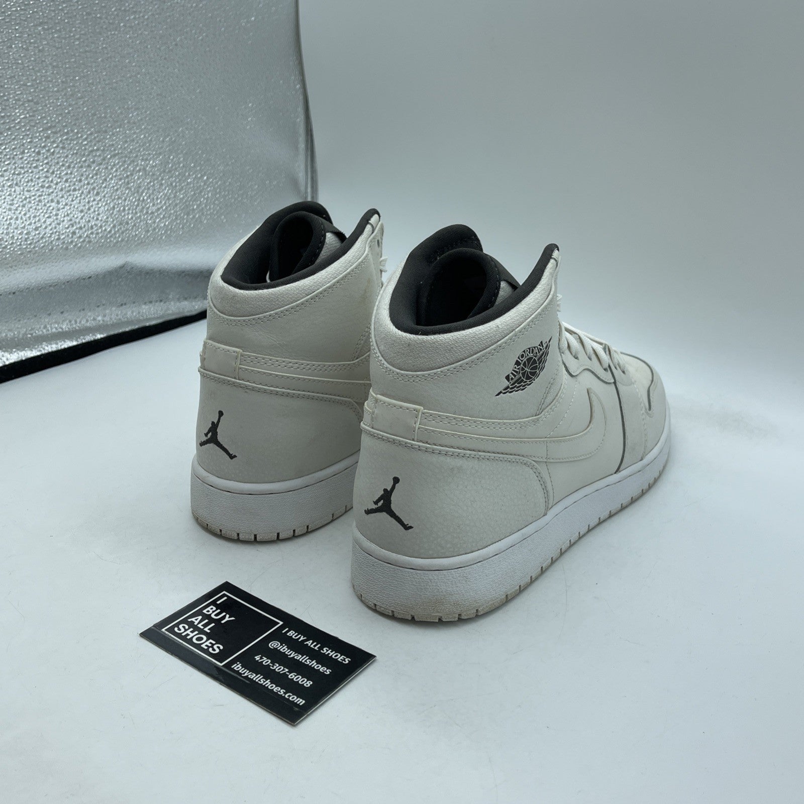 Size 9.5Y - Air Jordan 1 Retro High Premium GG Phantom White (705296-022)