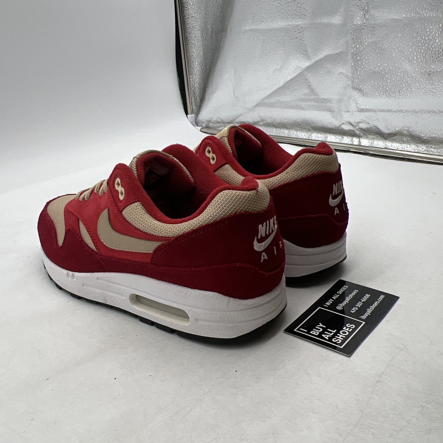Size 9.5 - Nike Air Max 1 Premium Retro Red Curry (908366-600)
