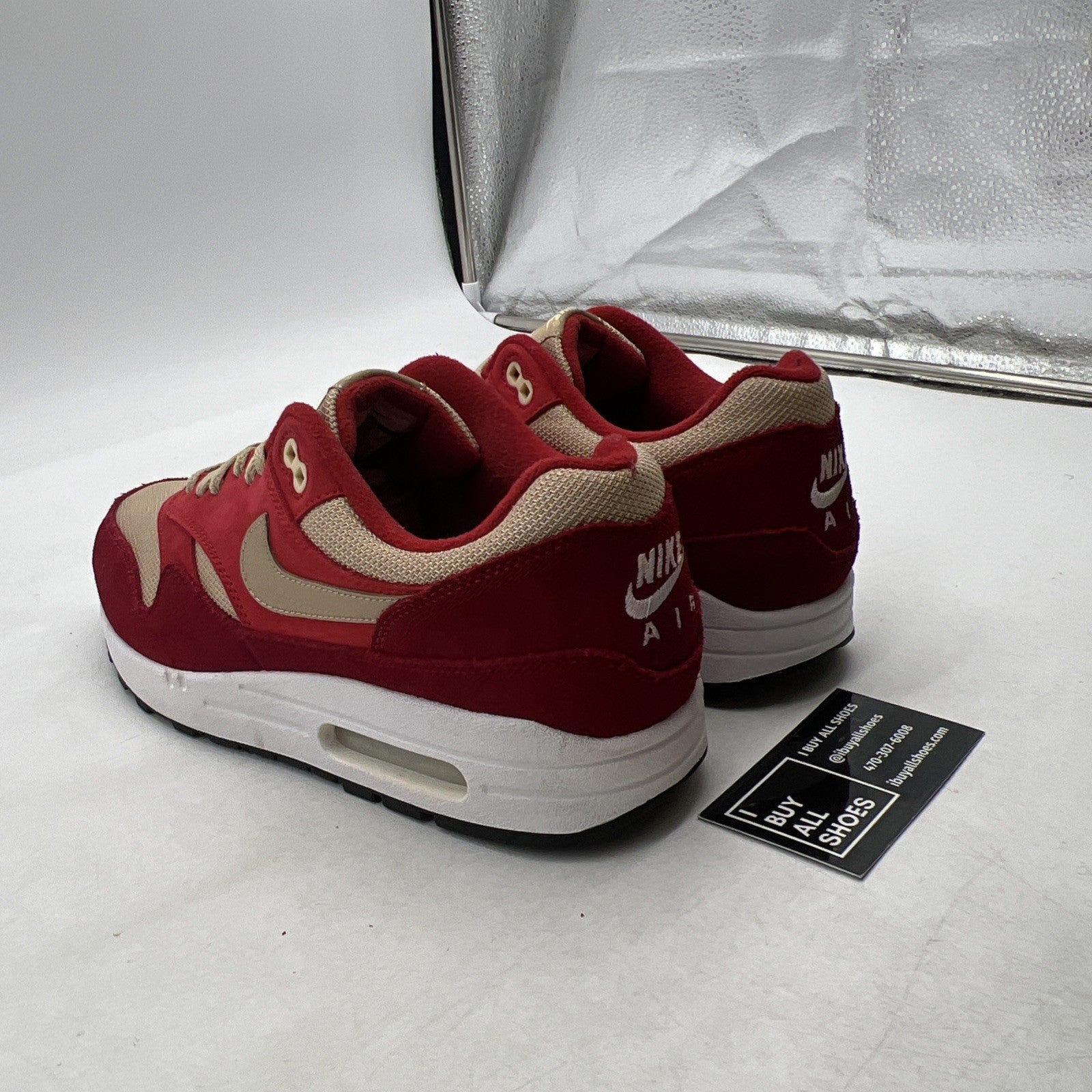 Size 9.5 - Nike Air Max 1 Premium Retro Red Curry (908366-600)