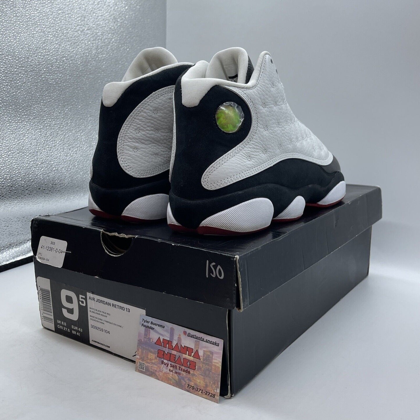 Size 9.5 - Air Jordan 13 Retro 2013 He Got Game White Red Black (309259-104)