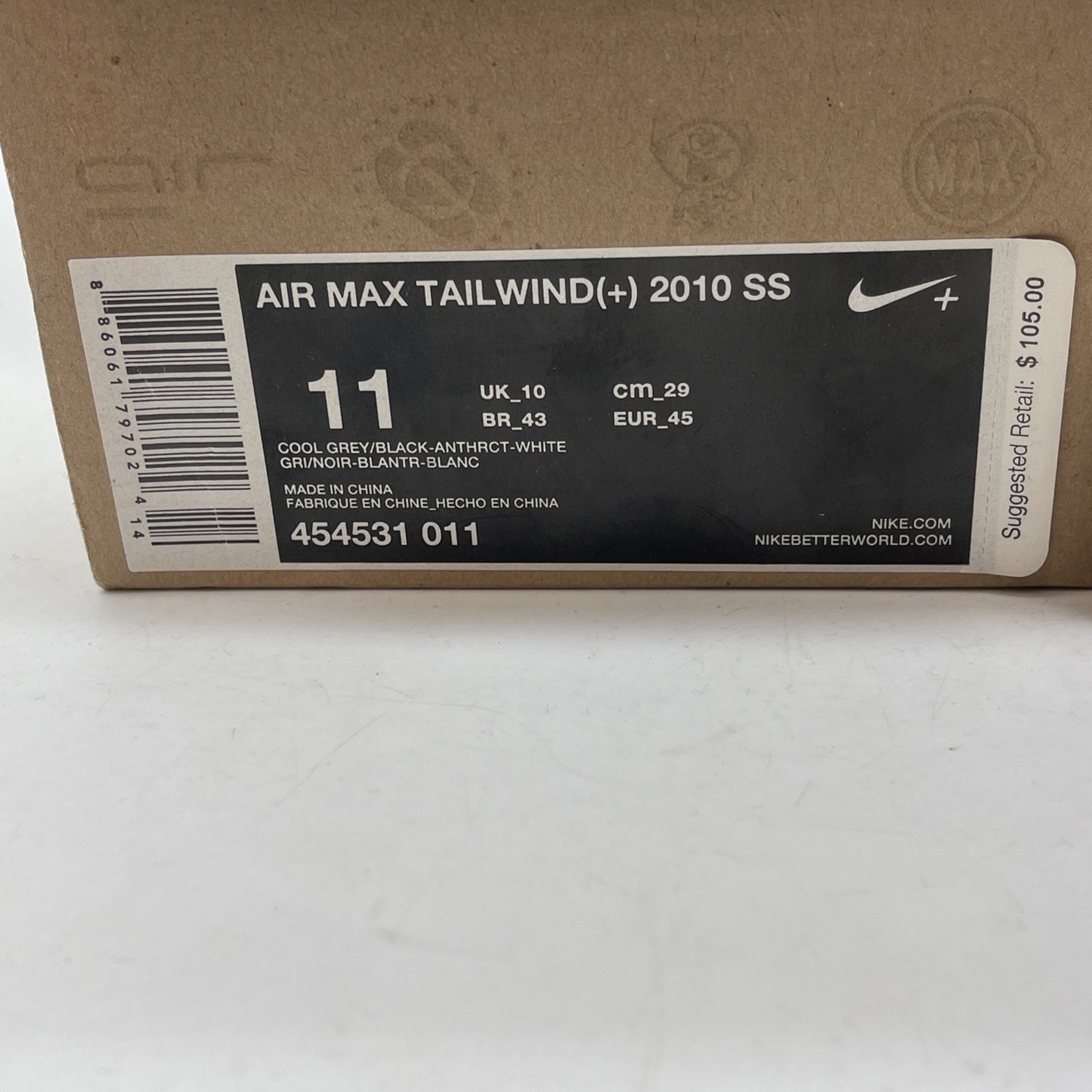 Size 11 - NWOB Nike Tailwind Sneakers Shoes Grey Suede Leather (454531-011)