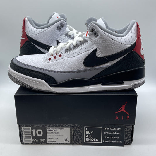 Size 10 - Jordan 3 Retro NRG Tinker 2018 White Black Suede (AQ3835-160)