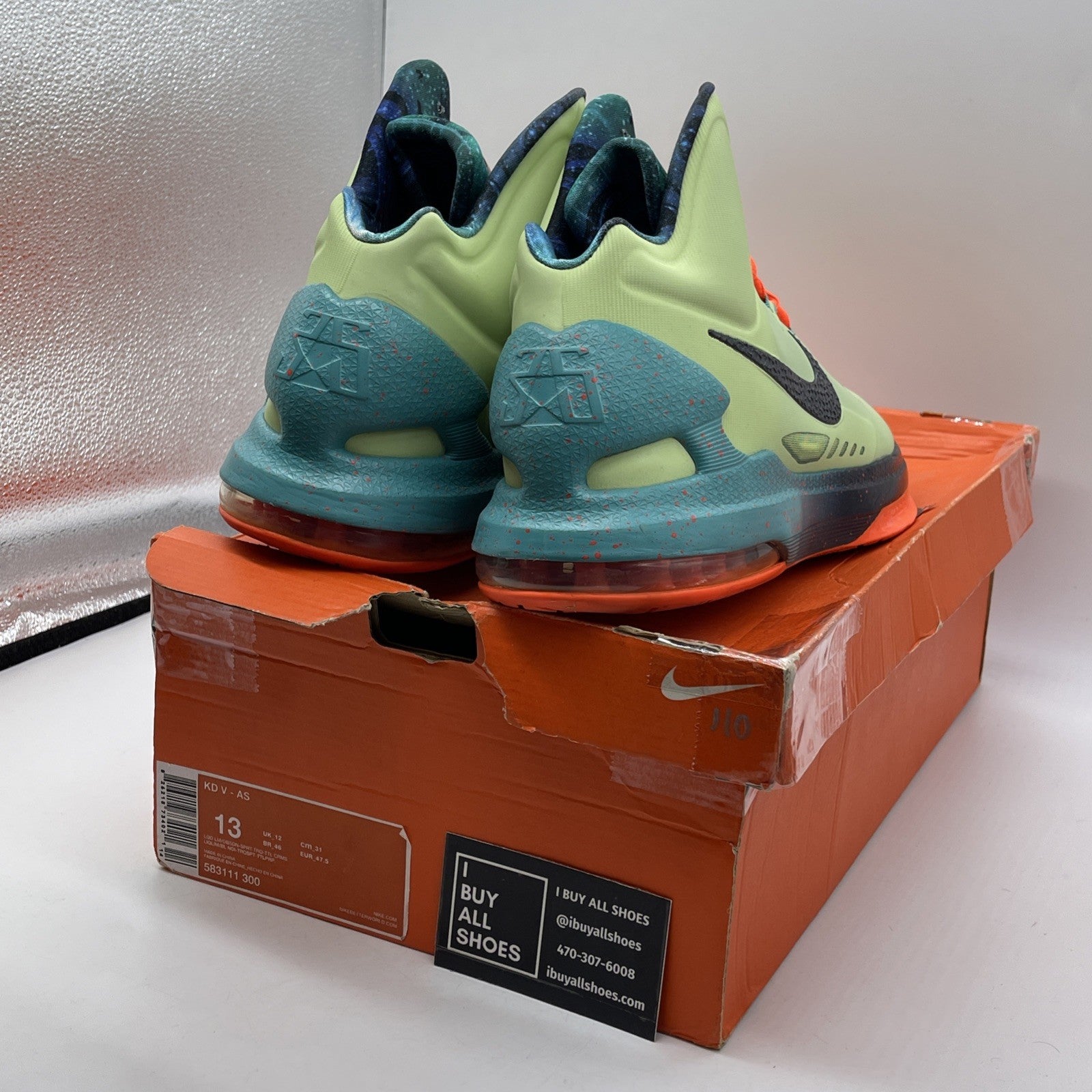 Size 13 - Nike KD 5 All-Star Extraterrestrial Green Black Leather (583111-300)