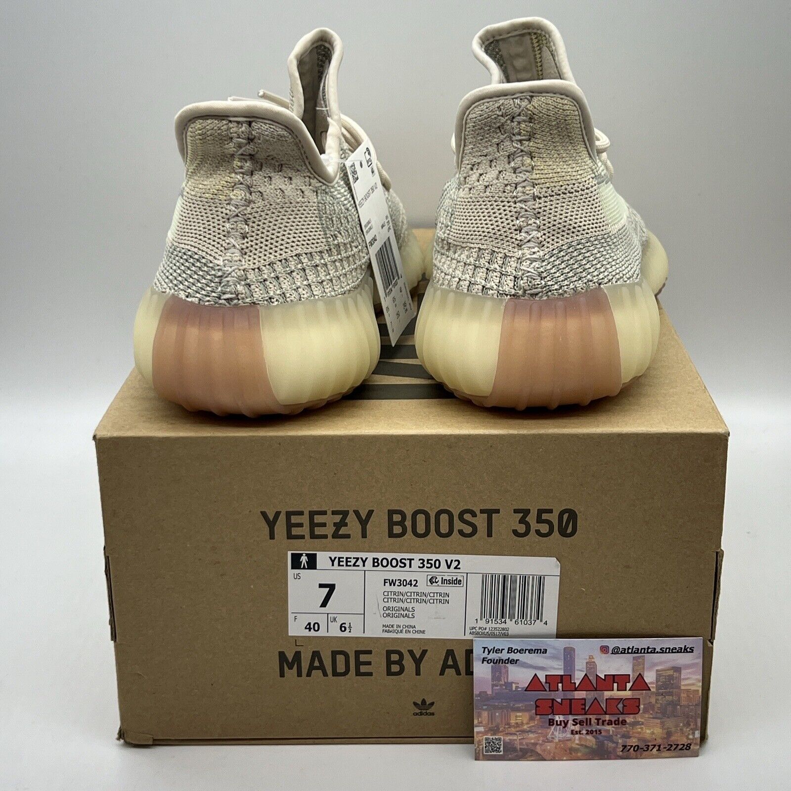 Size 7 - Yeezy Boost 350 V2 Citrin Non-Reflective Brand New Og All