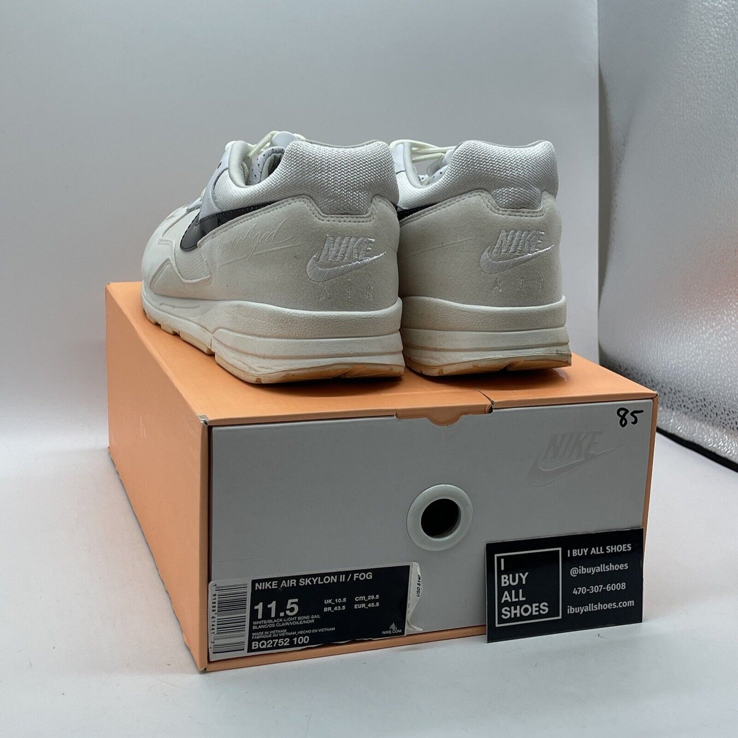 Size 11.5 - Nike Fear Of God x Air Skylon 2 White Suede Leather (BQ2752-100)