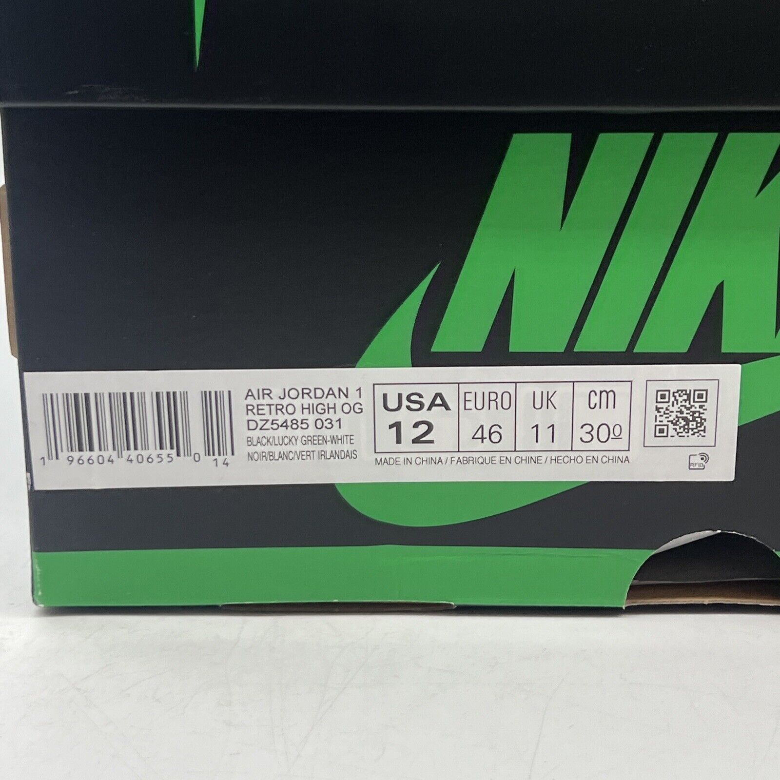 Size 12 - Jordan 1 Retro OG High Lucky Green Brand New Og All