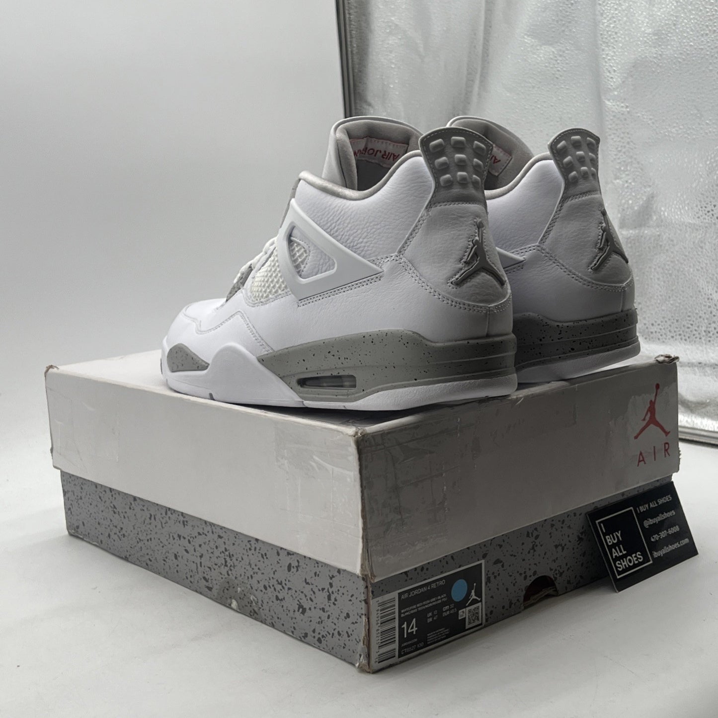 Size 14 - Air Jordan 4 Retro Mid White Oreo (CT8527-100)