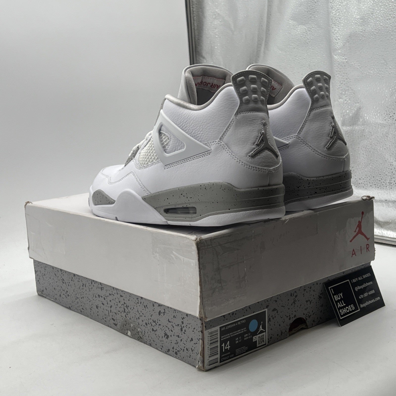 Size 14 - Air Jordan 4 Retro Mid White Oreo (CT8527-100)