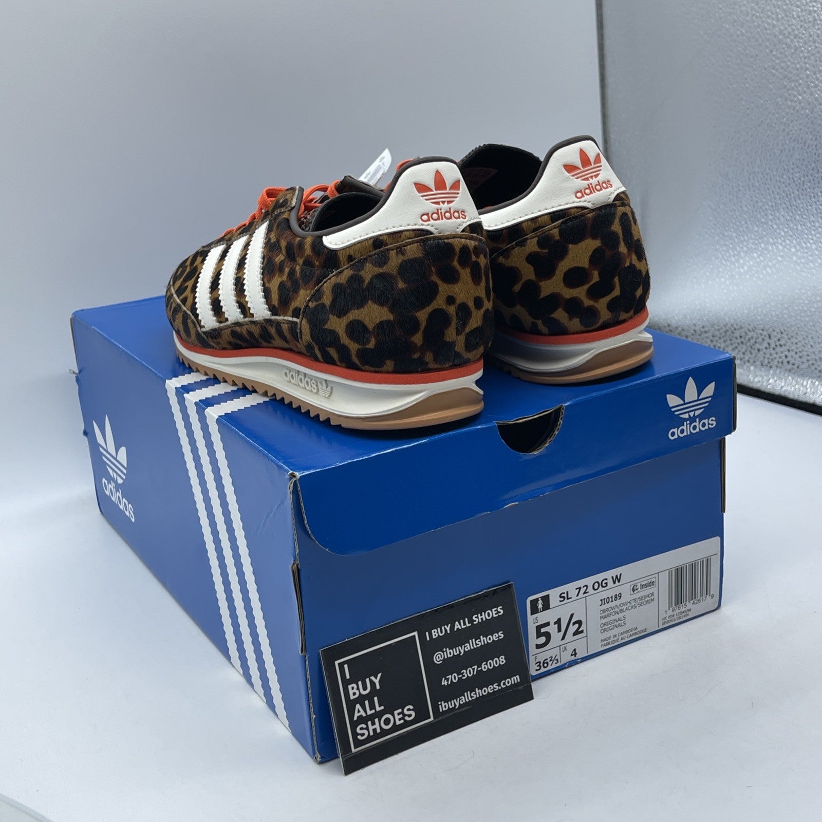 Size 5.5W - adidas SL72 OG Cheetah Pack Impact Orange Brown (JI0189)