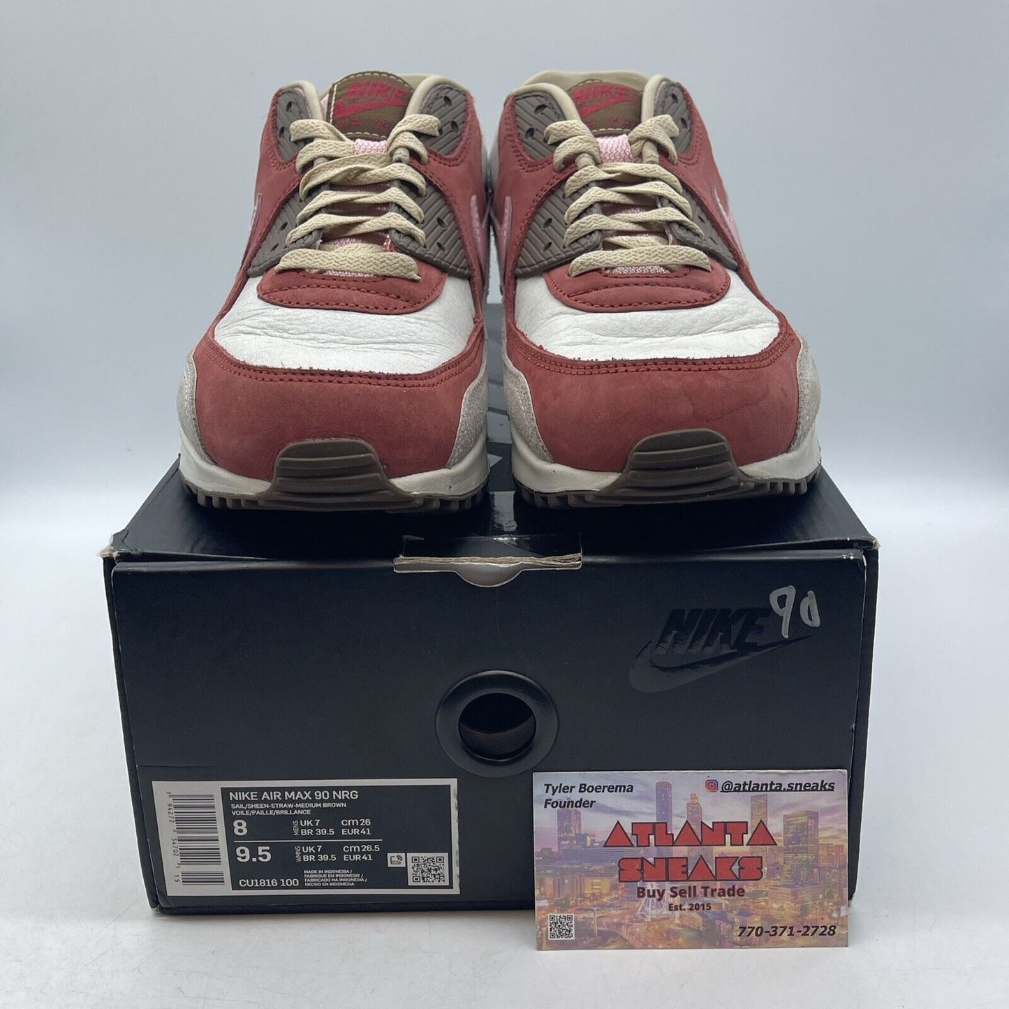 Size 8 - Nike DQM x Air Max 90 2021 Bacon Red Tan Pink Suede (CU1816-100)