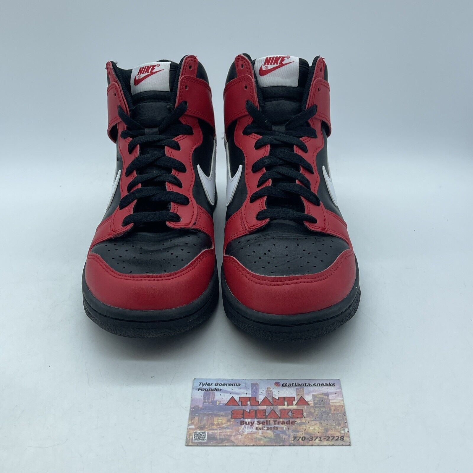 Size 7Y - Dunk High Black University Red Black White Leather (DB2179-003)