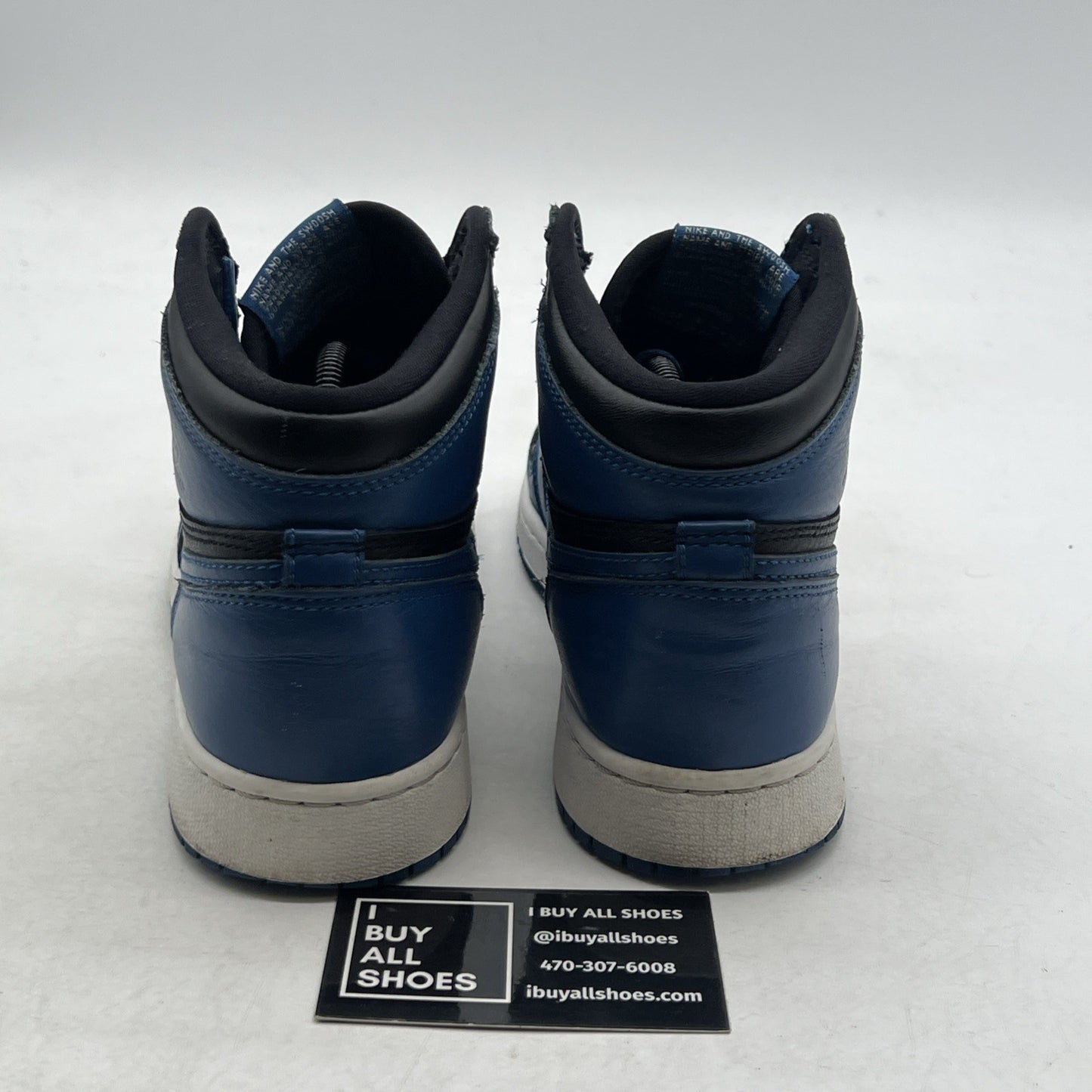 Size 7Y - Air Jordan 1 Retro OG High Dark Marina Blue (575441-404)