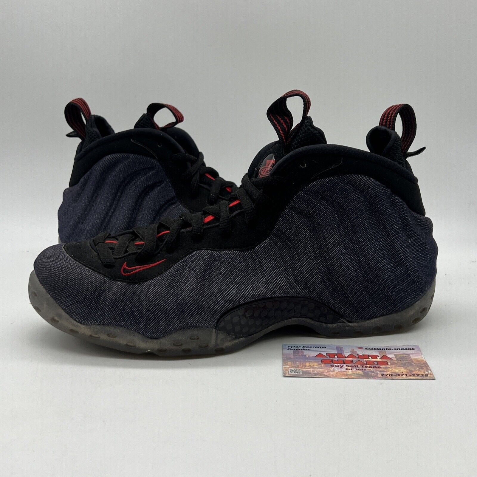 Size 8.5 - Nike Air Foamposite One Denim Red Black Icey