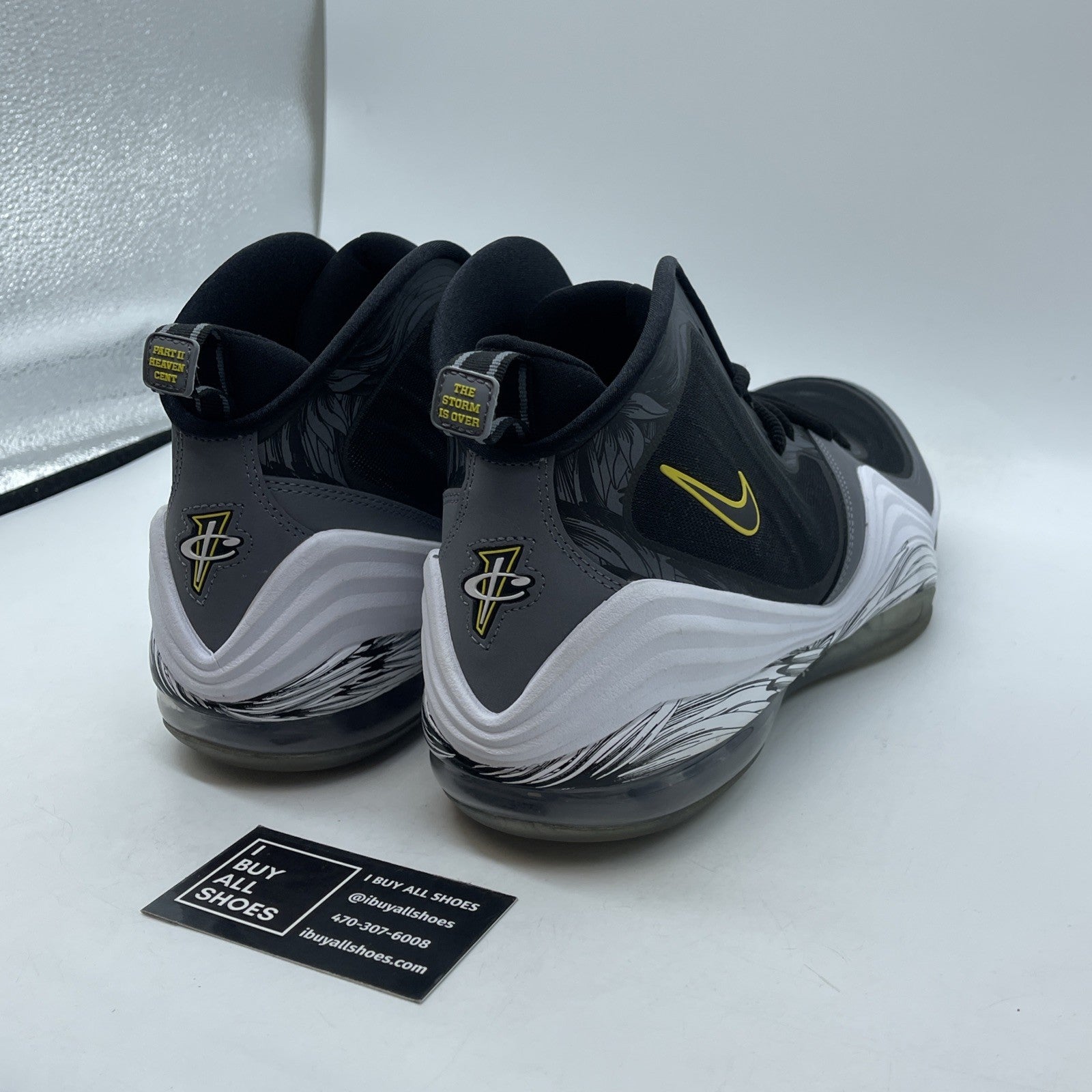 Size 13 - Nike Air Penny 5 Black Grey Tour Yellow Suede Leather (537331-001)