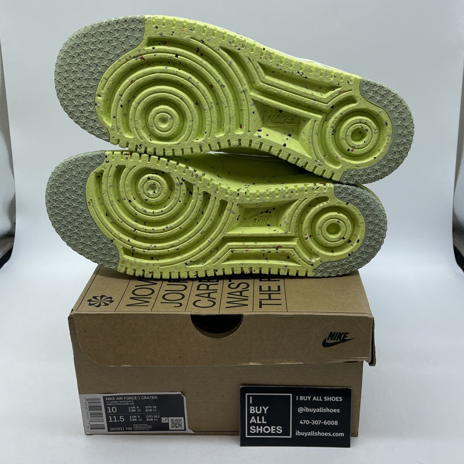 Size 10 - Nike Air Force 1 Crater Light Lemon Twist White (DH2521-700)