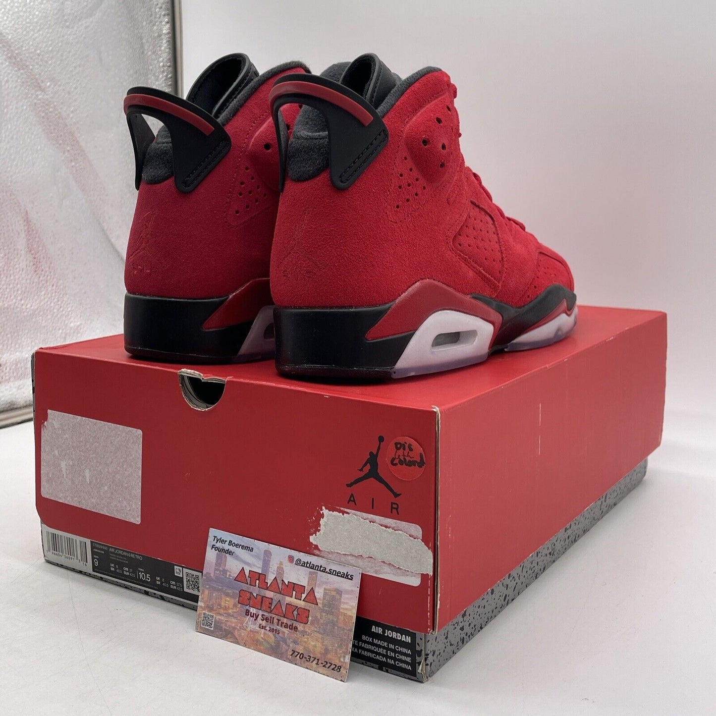 Size 9 - Air Jordan 6 Retro Toro Bravo Red Black White Suede (CT8529-600)