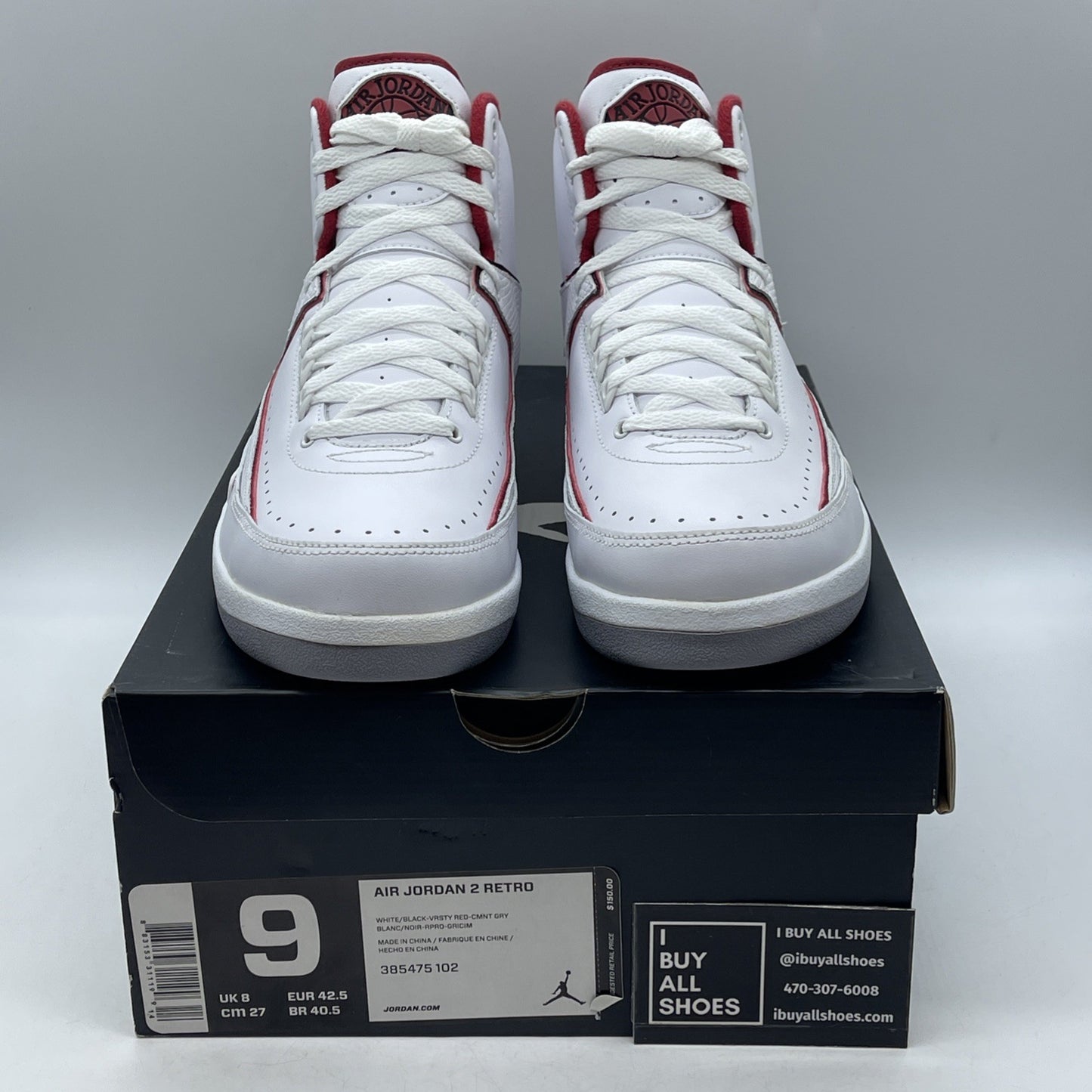 Size 9 - Air Jordan 2 Retro Chicago Home (385475-102)