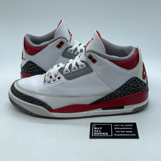 Size 11 - Jordan 3 Retro Mid Fire Red Grey White Suede Leather (DN3707-160)