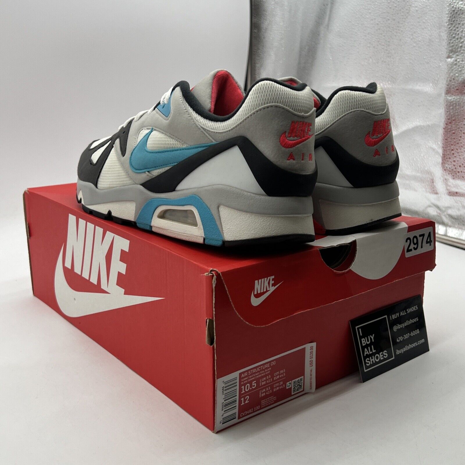Size 10.5 - Nike Air Structure Triax 91 OG 2021 Neo Teal (CV3492-100)