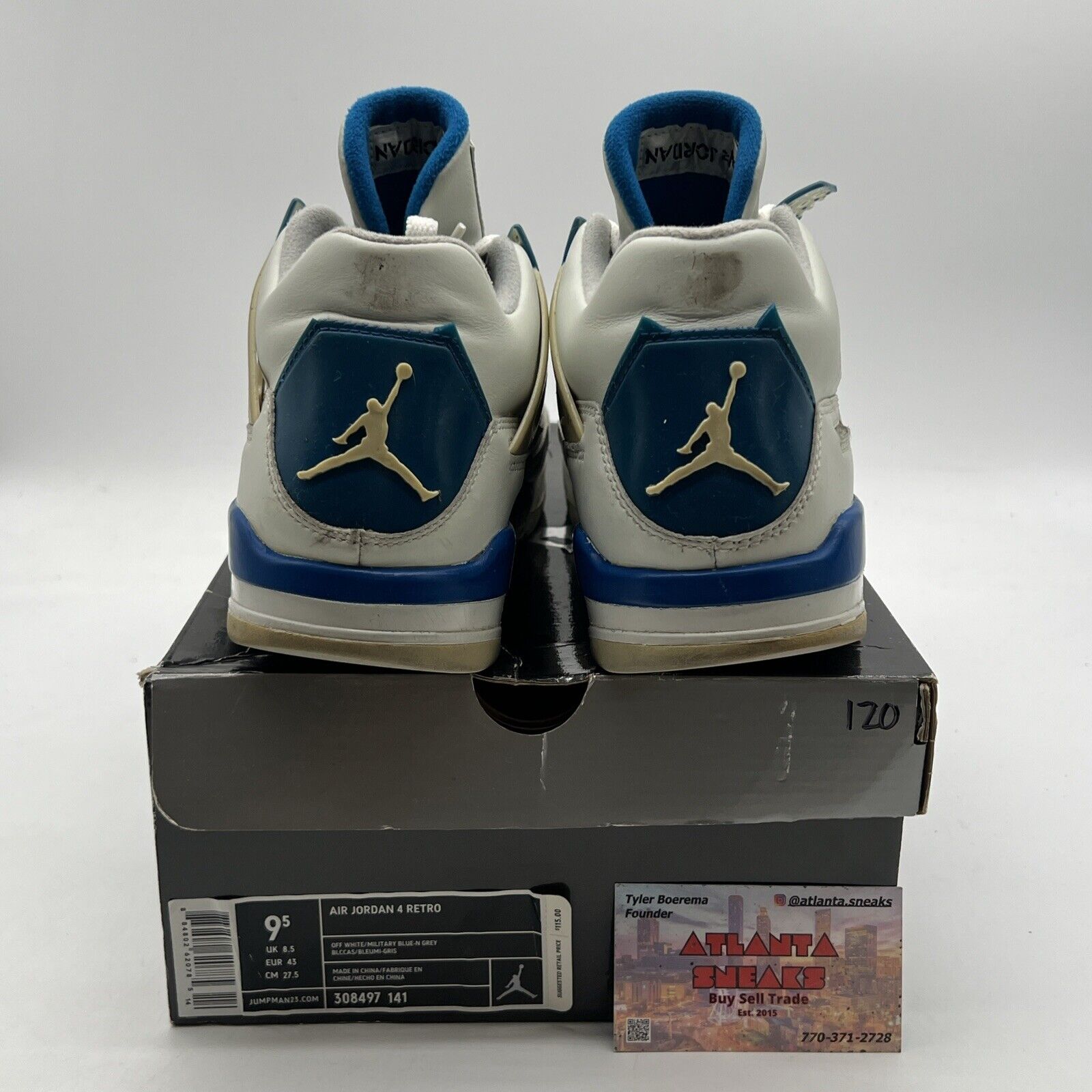 Size 9.5 - Air Jordan 4 Retro 2006 Military Blue (308497-141)