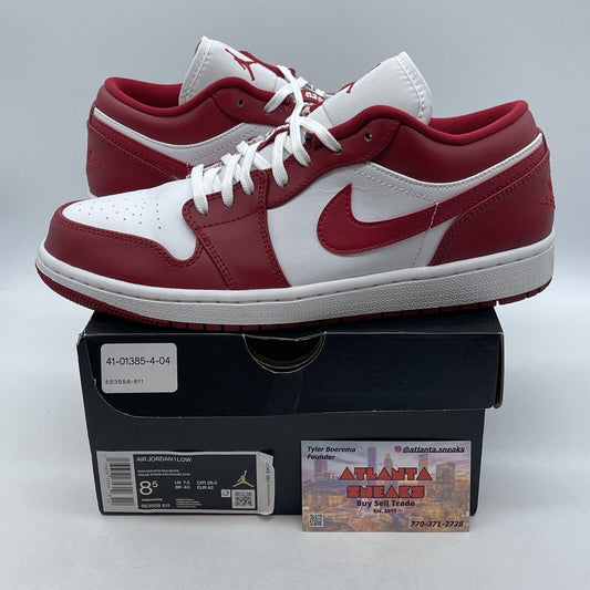 Size 8.5 - Air Jordan 1 Low Gym Red White Leather (553558-611)