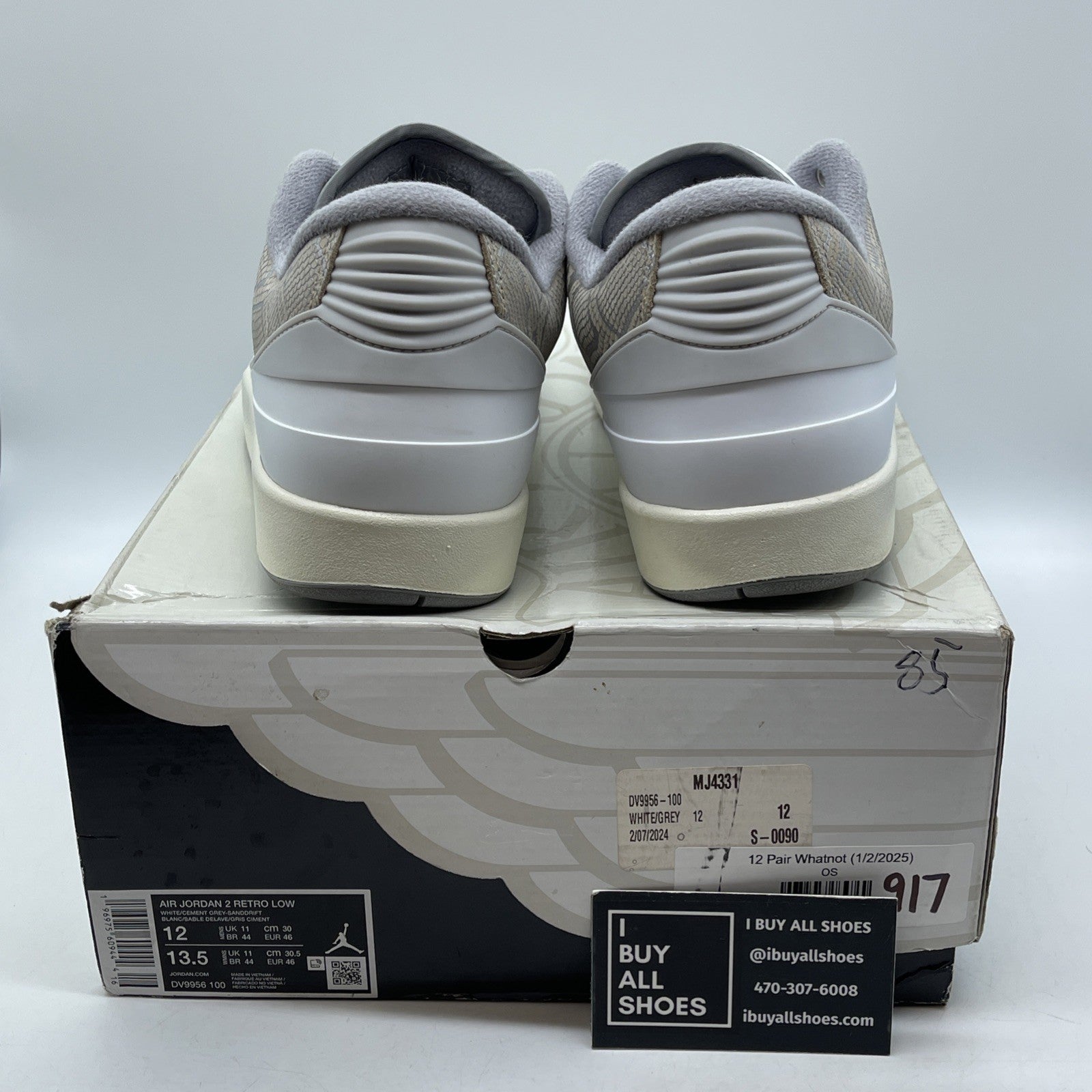 Size 12 - Air Jordan 2 Retro Low Python Grey Brown Suede Leather (DV9956-100)