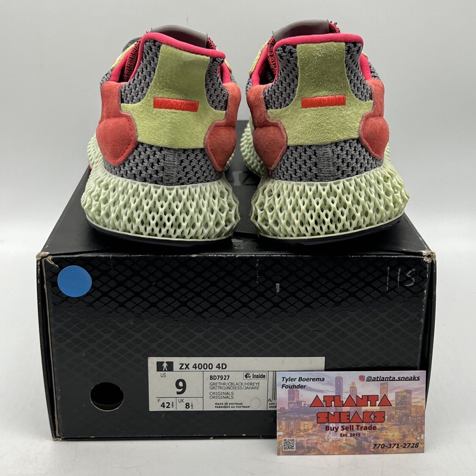 Size 9 - adidas ZX 4000 Futurecraft 4D Grey Yellow (BD7927)