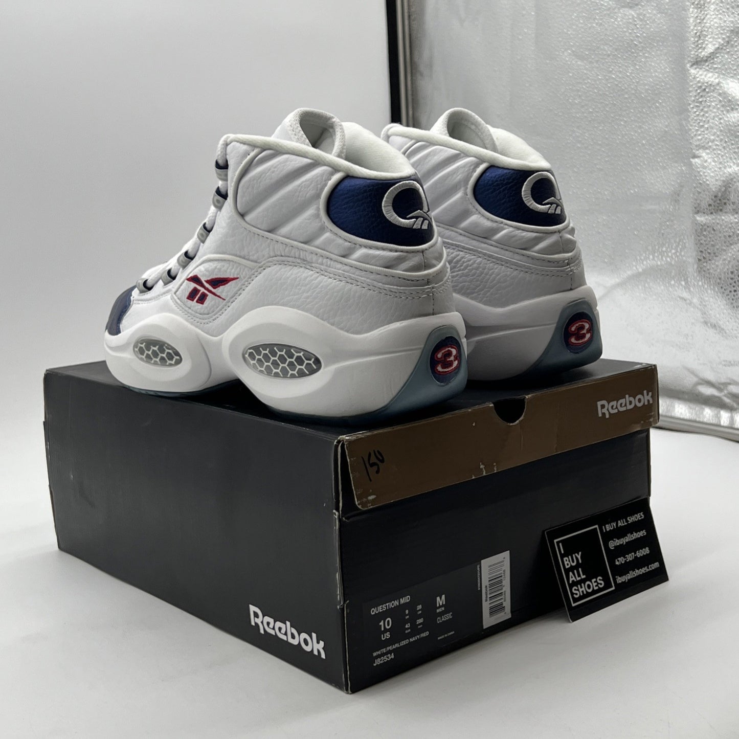 Size 10 - Reebok Question Mid 2016 White (J82534)
