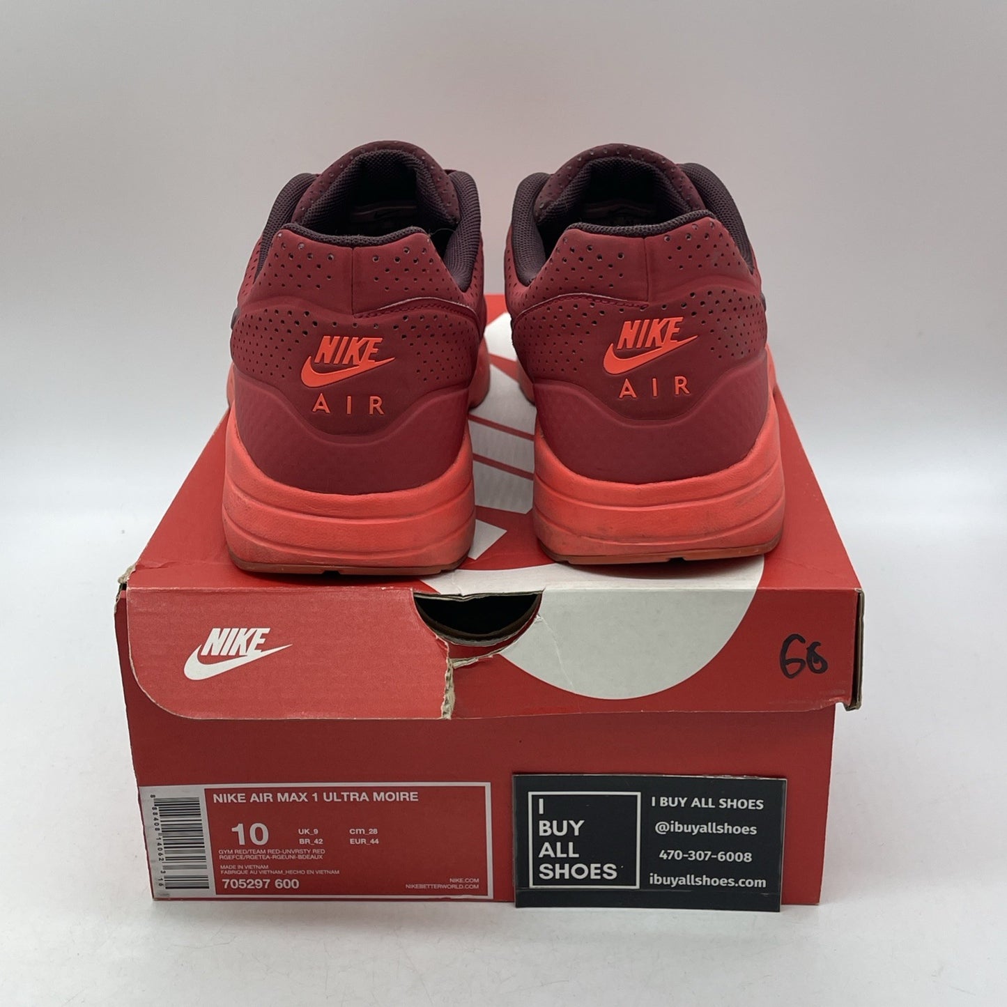 Size 10 - Nike Air Max 1 Ultra Moire Triple Red (705297-600)