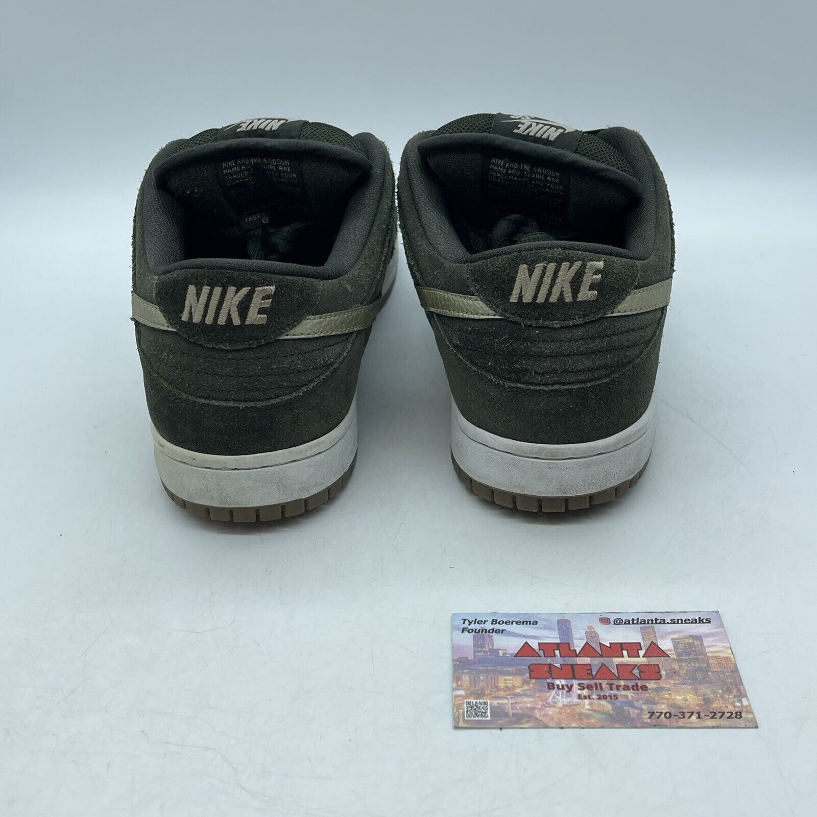 Size 9.5 - Nike Dunk Pro SB Low Green White Gold Suede (304292-300)