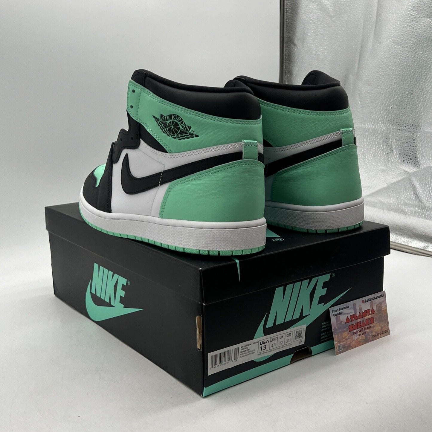 Size 13 - Air Jordan 1 Retro OG High Green Glow Black White (DZ5485-130)