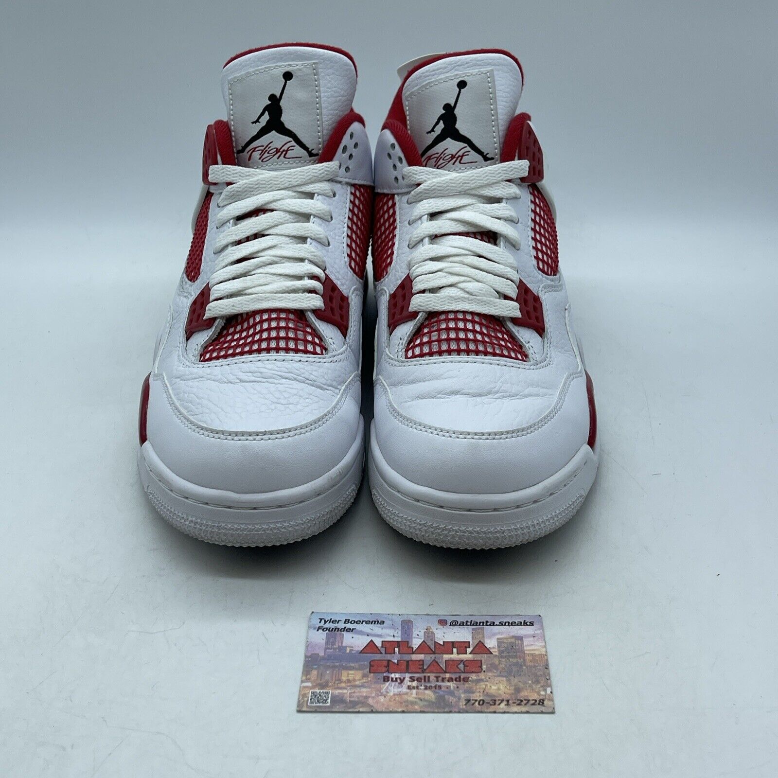 Size 10 - Jordan 4 Retro alternate 89 2016 White Red Leather (308497-106)