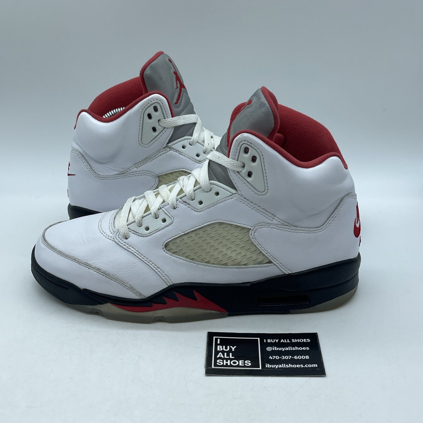 Size 9.5 - Jordan 5 Retro Mid Fire Red White Black Leather (DA1911-102)
