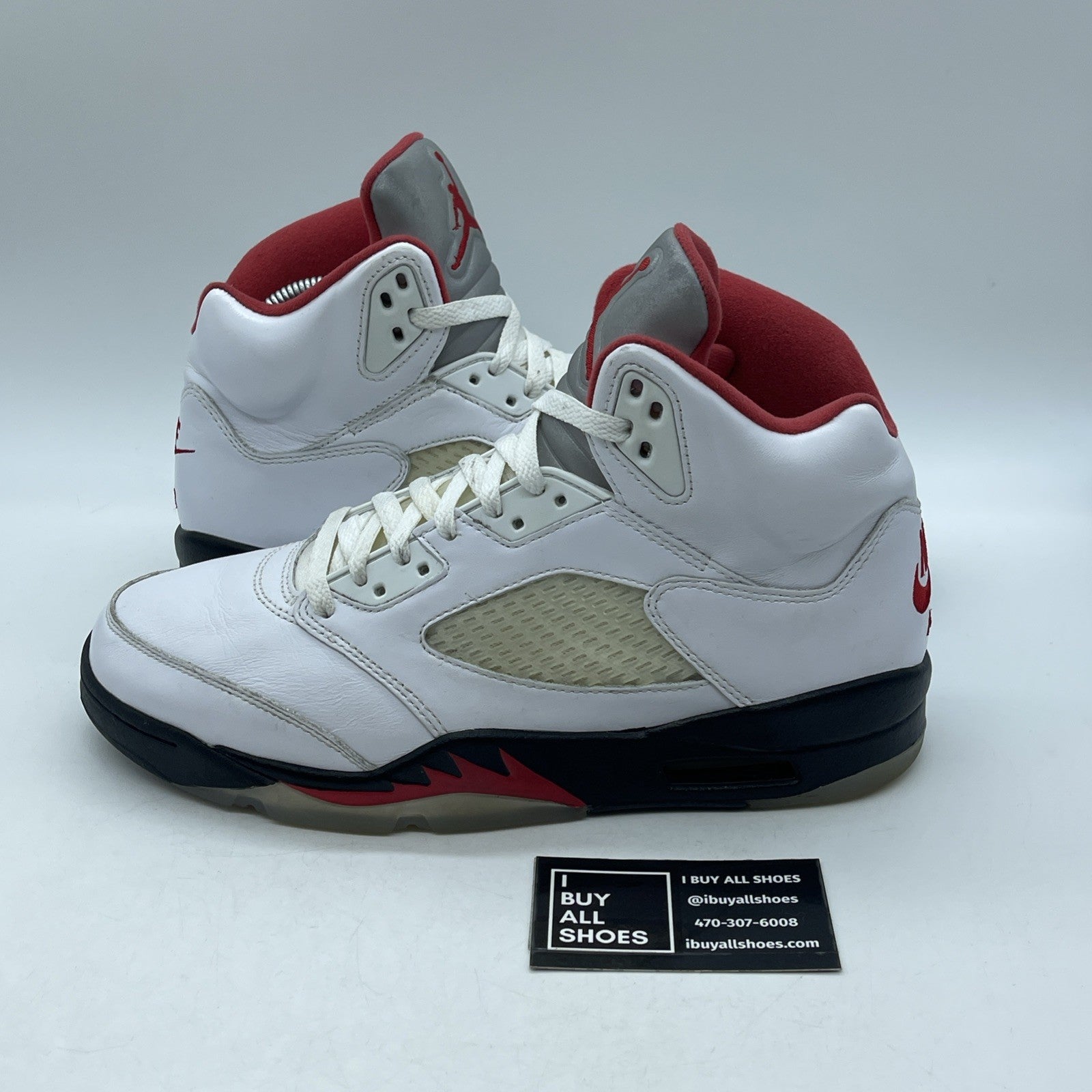 Size 9.5 - Jordan 5 Retro Mid Fire Red White Black Leather (DA1911-102)